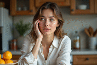 Femme en portrait naturel avec peau saine et éclatante