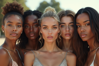 Groupe diversifié représentant la beauté en France