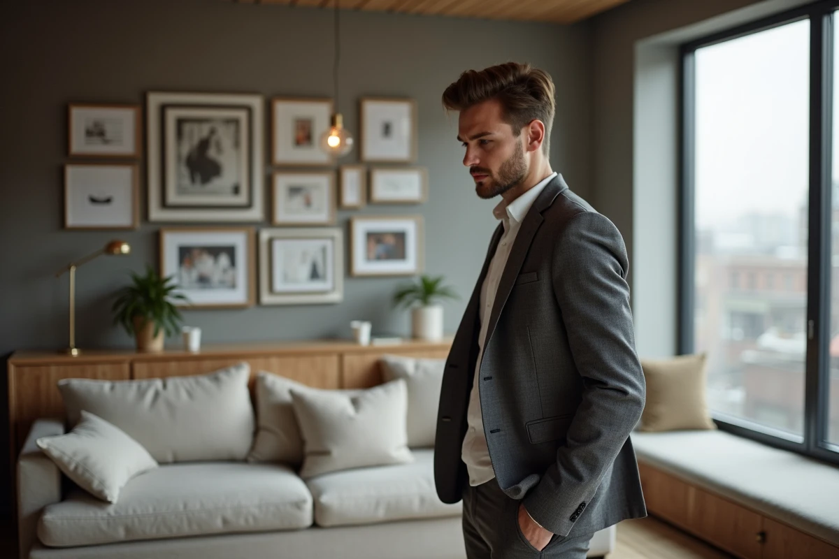 Jeune designer intérieur critique un salon mal agencé