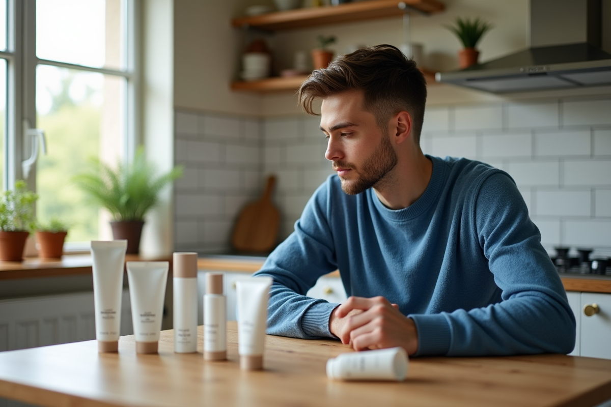 Jeune homme lisant la liste d